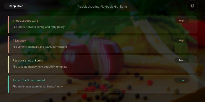 Troubleshooting Playbook Highlights