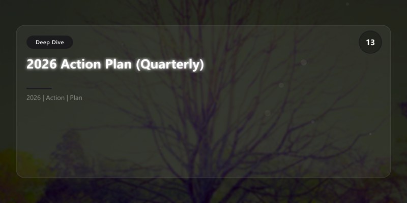 2026 Action Plan (Quarterly)
