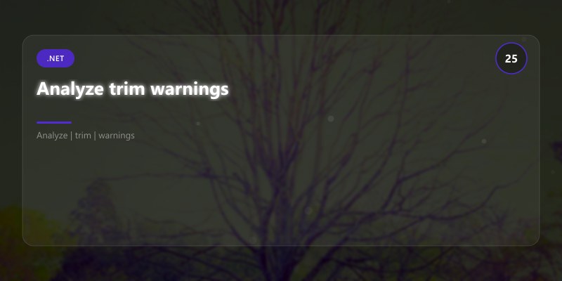 Analyze trim warnings