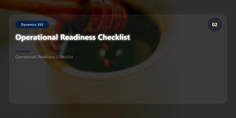 Operational Readiness Checklist