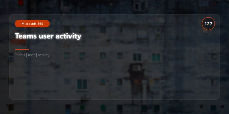 Teams user activity