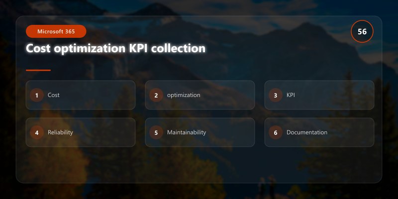 Cost optimization KPI collection