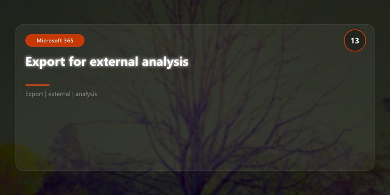 Export for external analysis
