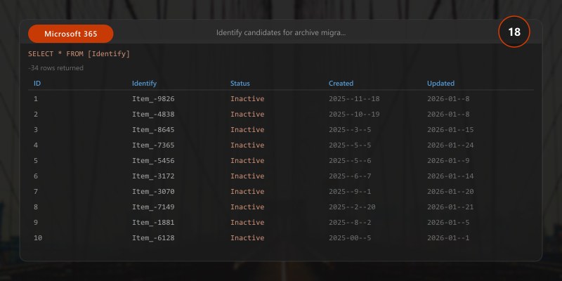 Identify candidates for archive migration