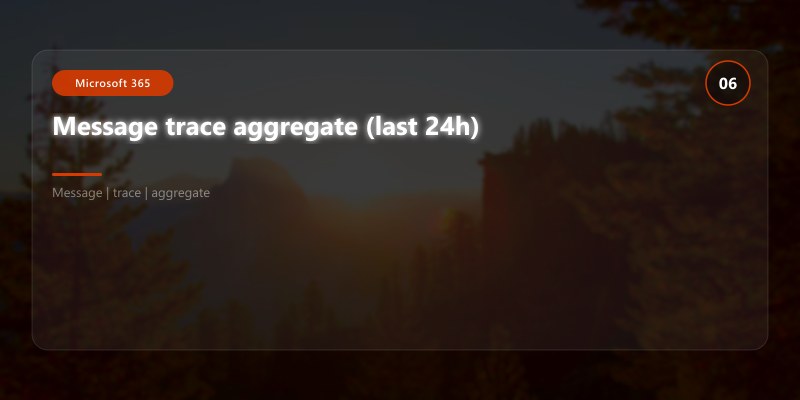 Message trace aggregate (last 24h)