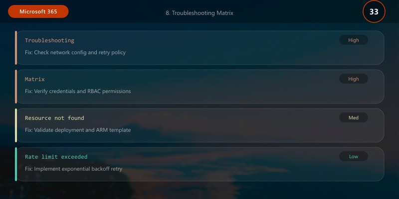 8. Troubleshooting Matrix