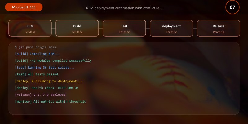 KFM deployment automation with conflict resolution