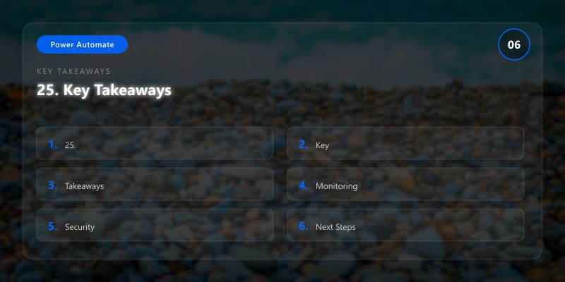 25. Key Takeaways