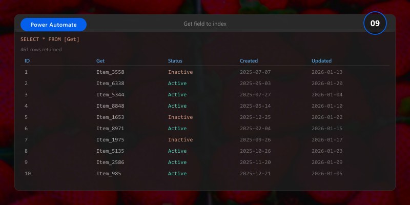 Get field to index