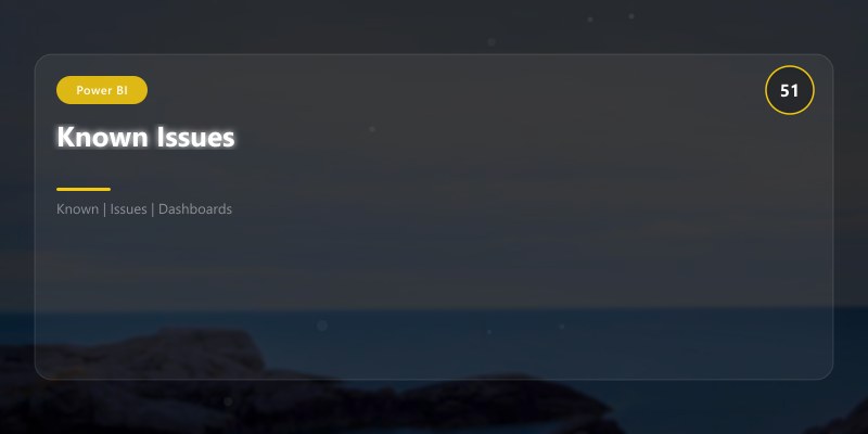 Known Issues