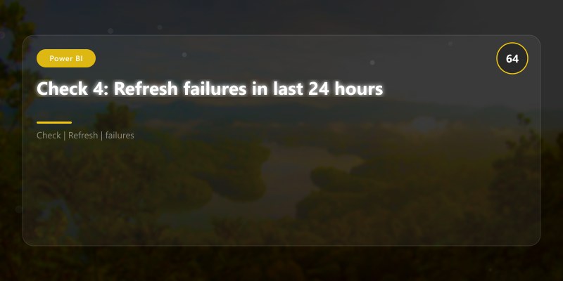 Check 4: Refresh failures in last 24 hours