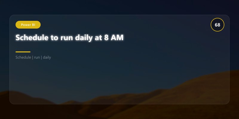 Schedule to run daily at 8 AM