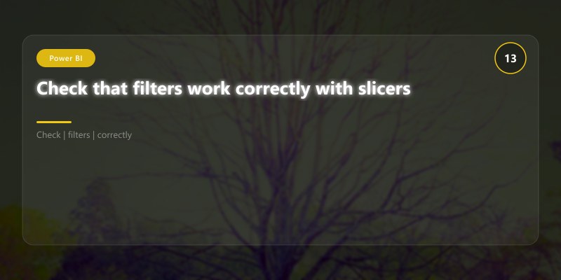 Check that filters work correctly with slicers