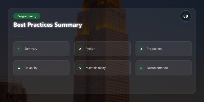 Python Best Practices for Production Applications | DEVLADBLOG