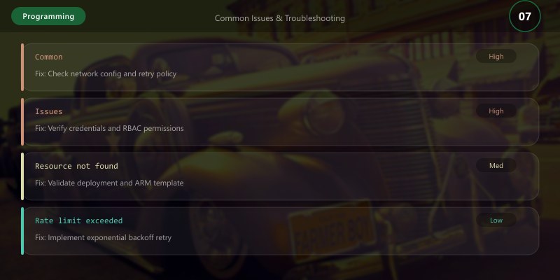 Common Issues & Troubleshooting