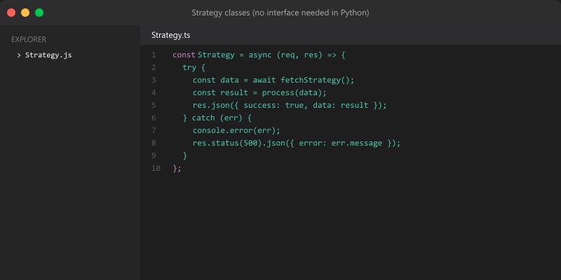 Strategy classes (no interface needed in Python)