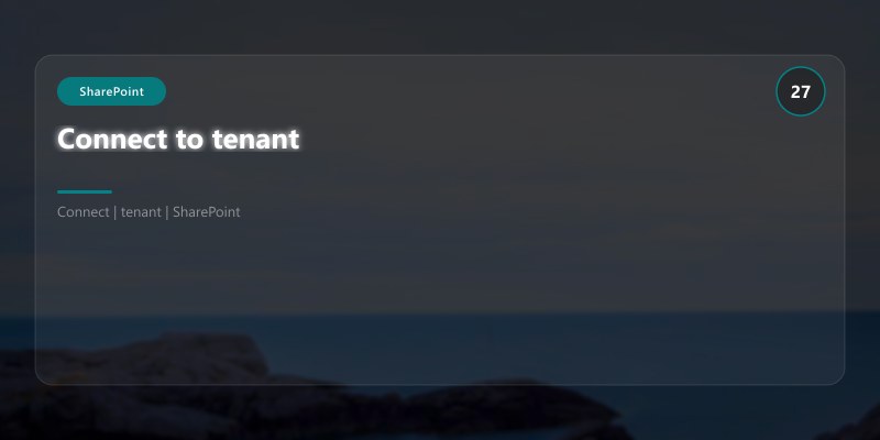 Connect to tenant