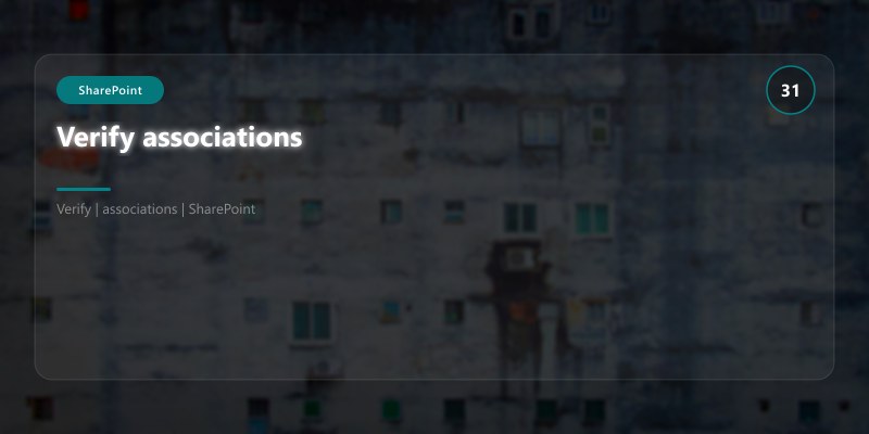 Verify associations