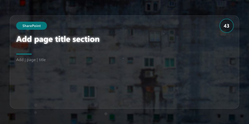 Add page title section