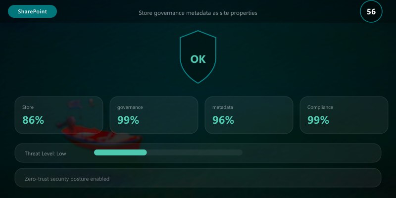 Store governance metadata as site properties