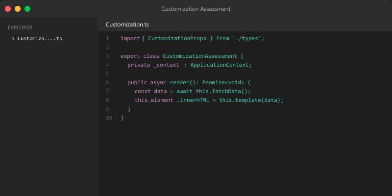Customization Assessment