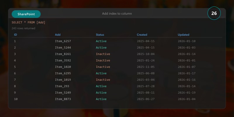 Add index to column