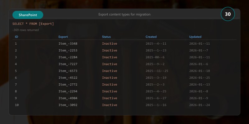 Export content types for migration