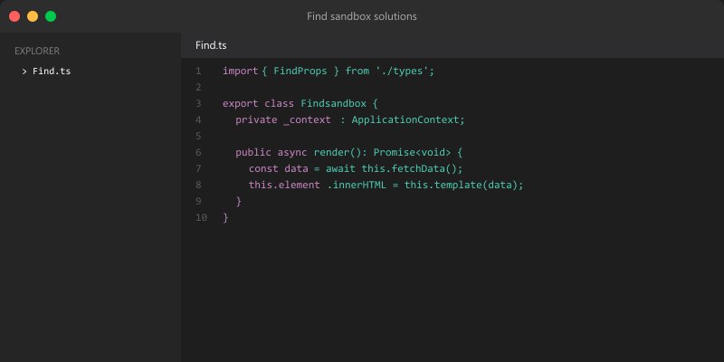Find sandbox solutions