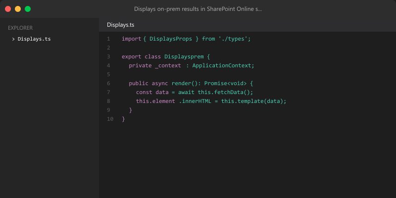 Displays on-prem results in SharePoint Online search