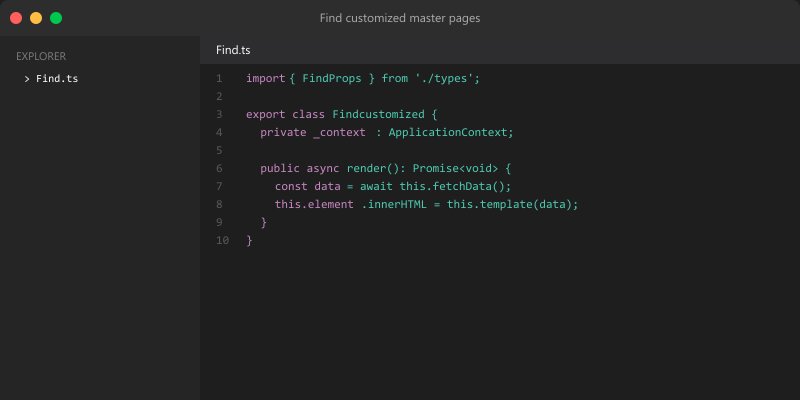 Find customized master pages