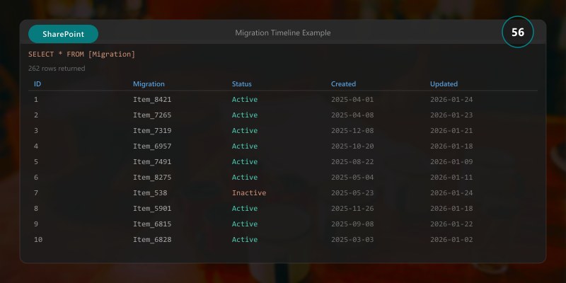 Migration Timeline Example