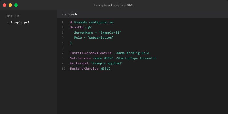 Example subscription XML