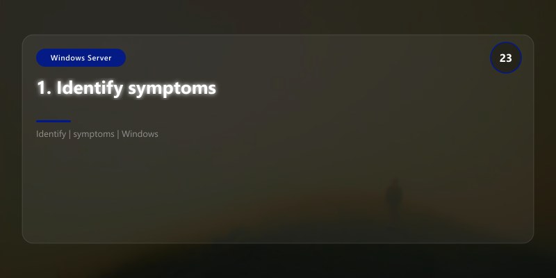 1. Identify symptoms