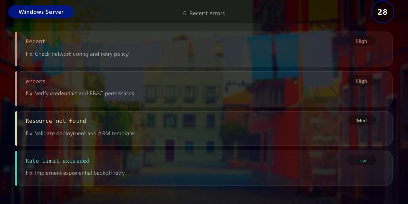 6. Recent errors