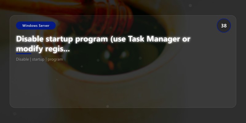 Disable startup program (use Task Manager or modify registry)
