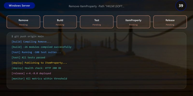 Remove-ItemProperty -Path "HKLM:\SOFTWARE\Microsoft\Windows\CurrentVersion\Run" -Name "ProgramName"