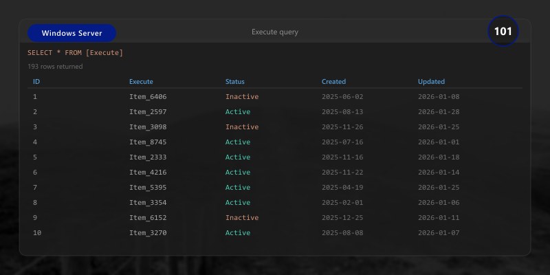 Execute query