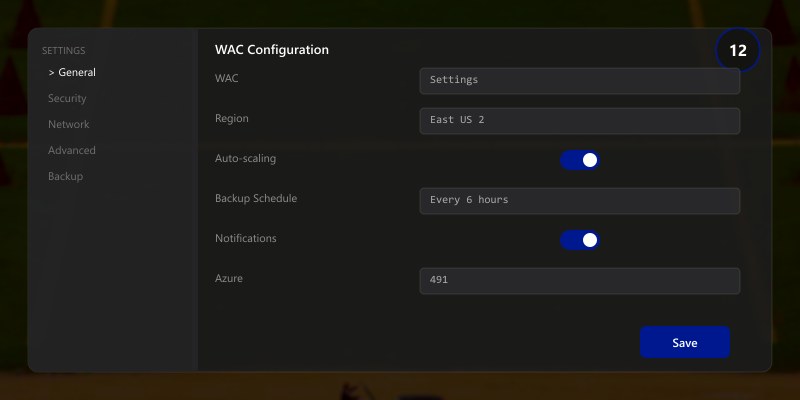In WAC: Settings Azure Register