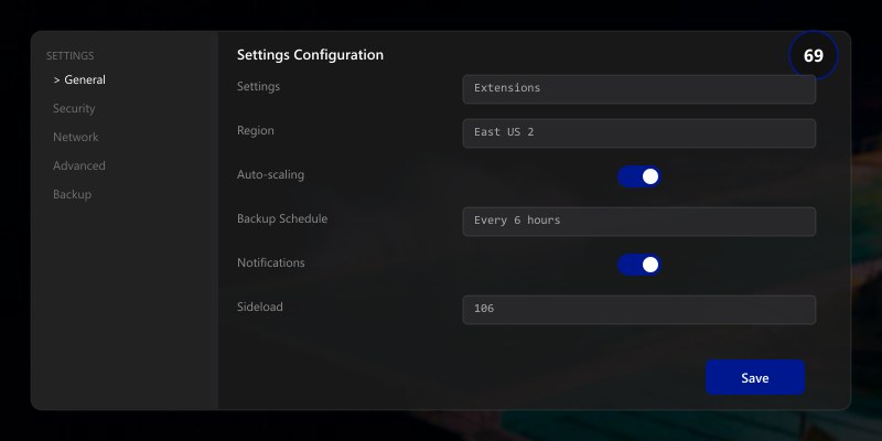 Settings  Extensions  Sideload extension  Upload .nupkg file
