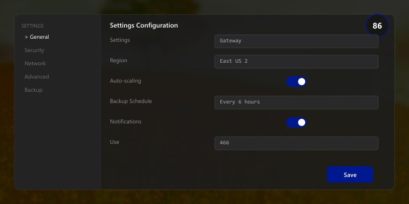 Settings Gateway Use this certificate Select certificate