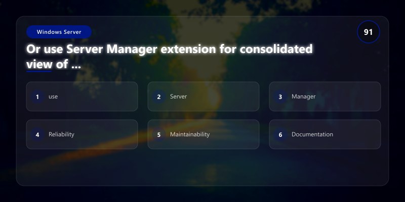 Or use Server Manager extension for consolidated view of multiple servers